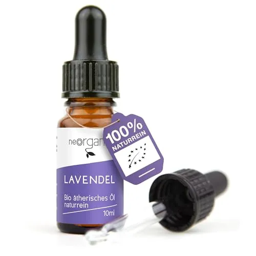 NeoOrganic® Bio Lavendelöl (Lavandula Angustifolia) - für einen ruhigen Schlaf und gute Laune - 100% naturreines ätherisches Öl aus dem echten Lavendel - als Duftöl oder für die Aromatherapie - 10ml