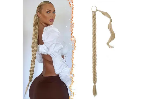 LuxusKollektion Kunsthaar-Extension 76cm Blond Mix Braid Extensions Pferdeschwanz Haarteil Synthetik