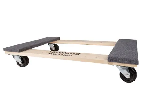 Transportroller rechteckig 750x400 mm Max. Tragkraft 400 kg QT408 - Rollbrett mit einer Tragkraft von bis zu 400 kg, ideal für den Transport schwerer Lasten in Werkstätten und Lagerräumen.