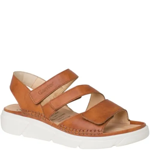 Ganter Damen Halina Sandale, Cognac, 38 EU Weit - Wanderschuhe mit VARIO Kork-Fußbett für optimalen Komfort und Unterstützung bei langen Wanderungen.