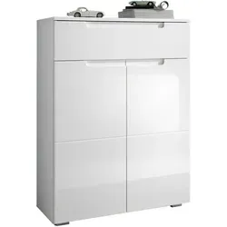 Stella Trading SPICE Schuhschrank in Hochglanz Weiß