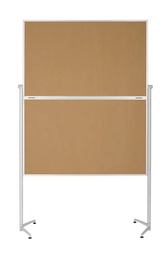 magnetoplan Moderationstafel klappbar Kork, 120 x 150 cm - Praktische Moderationstafel mit einklappbaren Standfüßen und feststellbaren Laufrollen. Höhenverstellbar bis 2,10 m, ideal für flexible Einsatzmöglichkeiten. Platzsparende Lagerung und einfacher Aufbau ohne Werkzeug.