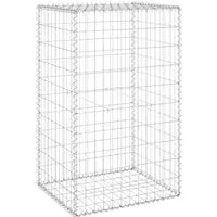 vidaXL Gabionenwand mit Abdeckung 60x50x100cm - Dekorative Zäune, robuste und langlebige Gabionenwand aus verzinktem Stahl für stabile Stützmauern und effektiven Schutz gegen Witterungseinflüsse.