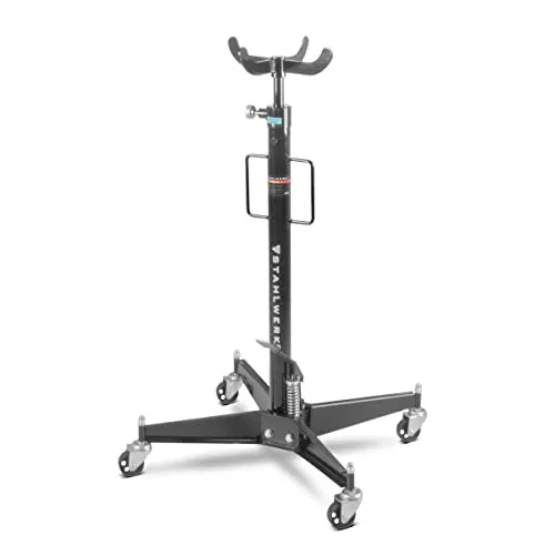 STAHLWERK Hydraulischer Getriebeheber TJ-500 ST - Motorheber mit 500 kg Tragkraft, höhenverstellbar von 113,5 cm bis 187 cm, ideal für den professionellen Ein- und Ausbau von Getrieben und Wartungsarbeiten.