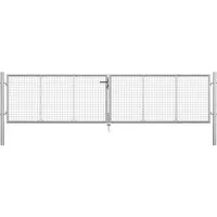 vidaXL Gartentor aus verzinktem Stahl 415 x 125 cm - Gartentor aus robustem, korrosionsbeständigem verzinktem Stahl, ideal für eine sichere Abgrenzung Ihres Gartens oder Hofs. Inklusive Schloss und Montagezubehör für eine einfache Installation.