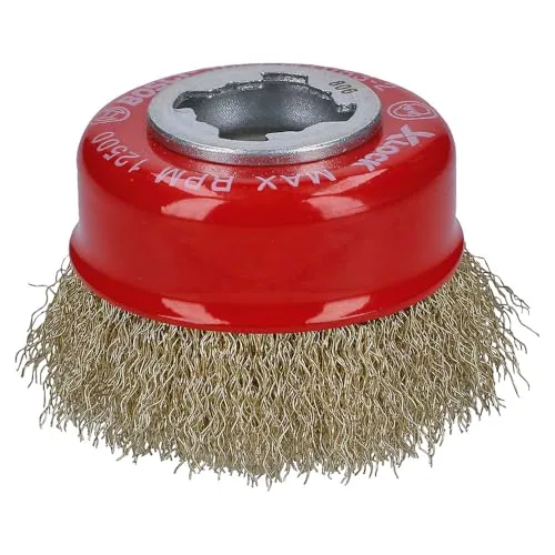 Bosch Professional 1x Gewellte Topfbürste Clean (für Metall, X-LOCK, Ø 75 mm, Drahtstärke 0,3 mm, für Ø115 mm, Zubehör Winkelschleifer)