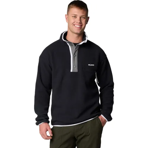 Columbia Helvetia II Half Snap Fleece black (010) XXL - Outdoor Hoodie für Herren, bietet optimalen Komfort und Wärme mit hochwertigem Sherpa Pile und praktischer Brusttasche für sichere Aufbewahrung.