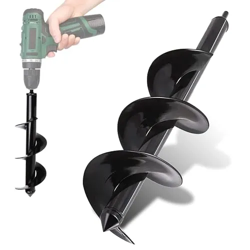 FISHTEC Erdbohrer Ø 90 mm - 25 cm Gartenbohrer aus Stahl - Handerdbohrer für schnelles und müheloses Pflanzen von Blumen, Bäumen und Sträuchern. Der praktische Bohrer erleichtert die Gartenarbeit und sorgt für saubere Löcher ohne Schmutz.