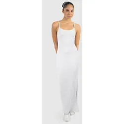 Smilodox Maxikleid Aveline, figurbetontes Rippstrickkleid mit Spaghettiträgern Knöchellanges elastisches Sommerkleid, Alltag & besondere Anlässe grau M