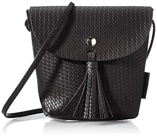 TOM TAILOR Denim Damen Ida Crochet Flap Bag, Black