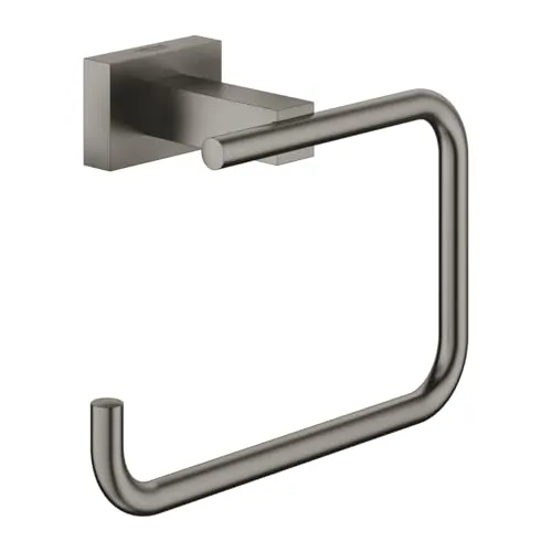 Grohe Essentials Cube Toilettenpapierhalter Hard Graphite Gebürstet - Toilettenpapierhalter aus gebürstetem Hard Graphite, elegantes Design und langlebige Qualität für Ihr modernes Bad.