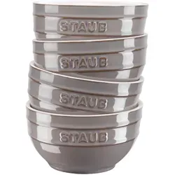 Staub Runde Schale 40508-148-0 - 4er Set aus Keramik - Kochtopf: 4 Stück à 14 cm, ideal für stilvolles Servieren und perfekt für jede Tischdekoration.