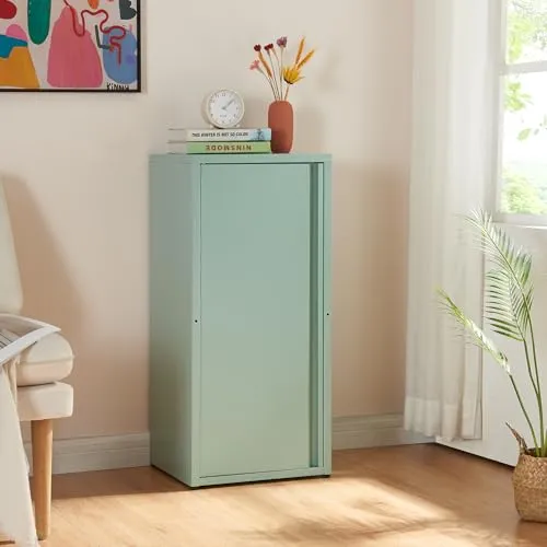 [en.casa] Metallschrank Burlöv - Mintgrüner Aktenschrank mit höhenverstellbaren Ablagen - Aktenschrank mit 2 höhenverstellbaren Ablagen, ideal für Büro und Werkstatt, bietet flexible Aufbewahrungslösungen im zeitlosen Industriedesign.