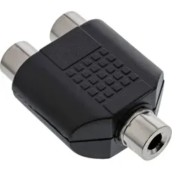 Inline® Audio Adapter, 3,5mm Klinke Buchse Mono an 2x Cinch Buchse
