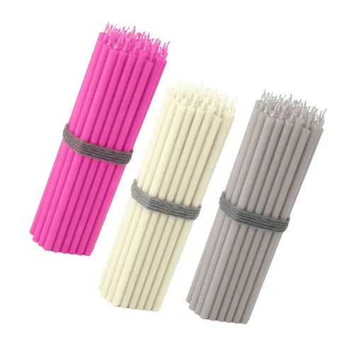 NKlaus 150x Stabkerzen Set 16 cm – Pink, Creme & Hellgrau - Kerzensets in 3 modernen Farben für stilvolle Deko. Tropffreies, rußfreies Abbrennen – ideal für Hochzeiten, Events und Tischgestaltung. Perfekt kompatibel mit gängigen Kerzenhaltern!