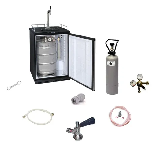 ich-zapfe Bierzapfanlage - Zapfanlage für Fassbier mit Kühlschrank, ideal für Partys und Veranstaltungen, passend für Fässer bis zu 50L.