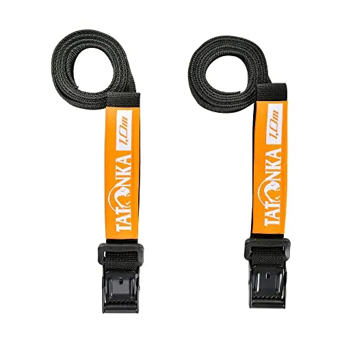 Tatonka Packriemen Easy Strap 18mm / 1m (2 Stück) - Zwei Spanngurte mit Metallschließe - 1,8 cm breit und 100 cm lang - Zur Volumenregulierung oder zum Befestigen von Ausrüstung