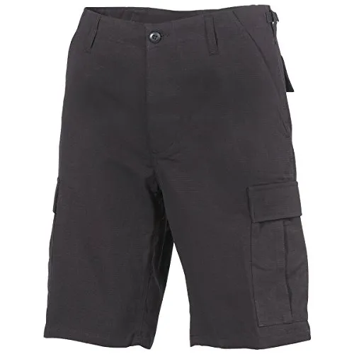 MFH US BDU Bermuda Ripstop Herrenhose Shorts Kurze Hose Cargo Sommerhose Verschiedene Ausführungen (3XL, Schwarz)