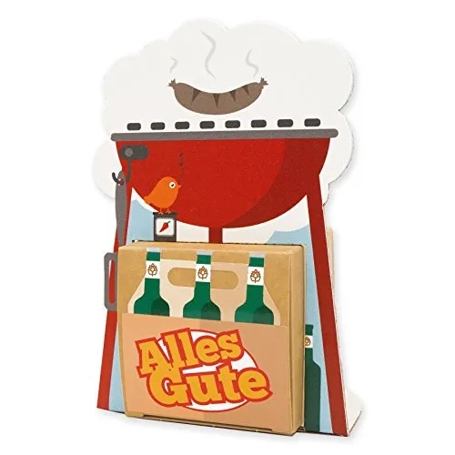 itenga Geldgeschenk oder Gastgeschenk Verpackung BBQ Kugelgrill aus Karton 15x10cm