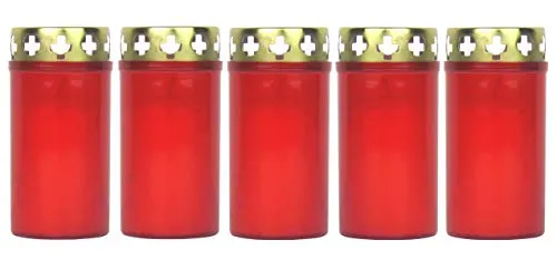 Jean-Products Grablicht Trauerlicht Gedenkkerze Friedhofskerze Grabkerze - 5 Stück