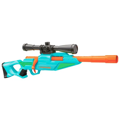 KIDDOO 67543 Dartgewehr - Air Warriors Bolt Action Blaster mit 4 Langstreckendarts, inklusive Brille für sicheres Spielen und stilvolles Nachladen