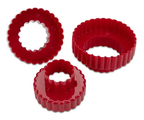 Rund Keks Gewellt Terrasse Ausstecher Pyramide Backen Set Linzer Plätzchen