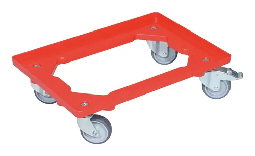 Allit ProfilPlus EuroRoll OB600 für 600 x 400 mm, rot - Schwerlast-Transportroller, ideal für schwere Lasten mit einer Tragkraft von bis zu 300 kg und optimal für Lager und Werkstätten.