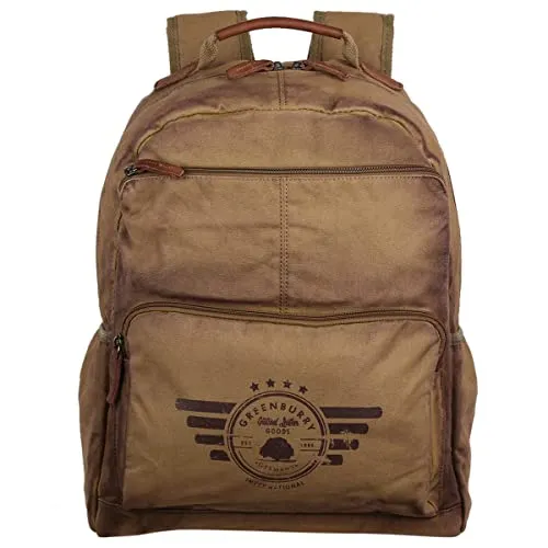 Greenburry Vintage Aviator Rucksack mit Laptopfach - Wanderrucksack 43 cm mit gepolstertem Rücken, ideal für Reisen oder den Alltag, bietet Platz für einen Laptop und ist leicht mit nur 0,98 kg.