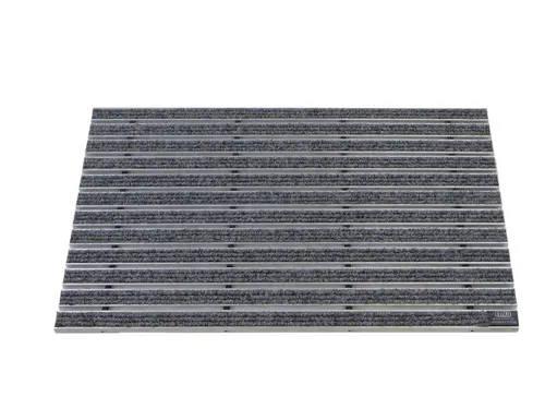 EMCO Eingangsmatte DIPLOMAT Rips hellgrau 12mm - Fußmatte für Wohn- und Geschäftsgebäude, robust und strapazierfähig, ideal für Feinschmutzaufnahme mit bis zu 400 Begehungen pro Tag.