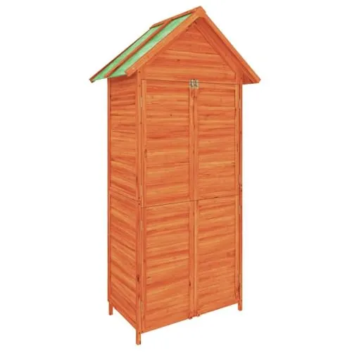 vidaXL Geräteschuppen Braun 89x52,5x175 cm aus massivem Kiefernholz - Geräteschuppen aus robustem Kiefernholz mit regendichtem Dach für optimalen Schutz deiner Gartengeräte. Ideal für Ordnung im Garten!