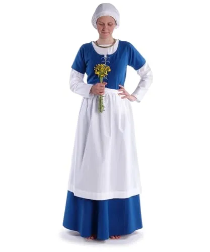 HEMAD Burgfräulein-Kostüm Mittelalter Schürze Repanse - Mittelalterliches Kostüm Zubehör, aus 100% Baumwolle, ideal für LARP und historische Veranstaltungen, pflegeleicht und maschinenwaschbar.