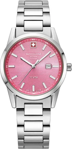 Swiss Alpine Military Quarzuhr 7767.1136SAM - Chronograph mit Schweizer Quarzwerk, wasserdicht bis 10 bar und stylischem rosa Zifferblatt – ideal für jeden Anlass.