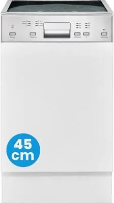 BOMANN Standgeschirrspüler GSPE 7422 TI, 45 cm, teilintegriert - Geschirrspüler, teilintegriert mit 10 Maßgedecken, 6 Programmen und energiesparendem ECO-Modus für effizientes Spülen bei nur 9 Litern Wasserverbrauch pro Zyklus.