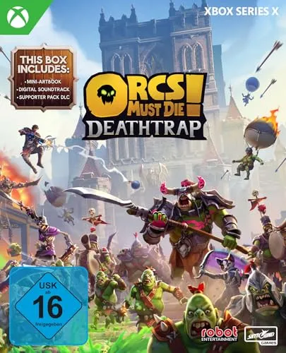 Orcs Must Die! Deathtrap - [XBox] für Xbox Series X - Konsolen-Spiel mit spannenden Third-Person-Kämpfen und genialen Fallen. Erlebe spektakuläre Orkvernichtung und verrückte physikbasierte Interaktionen!