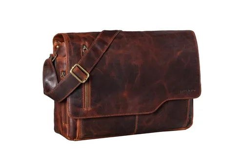STILORD Ledertasche Marlon für Herren - Braune Aktentasche mit 15.6 Zoll Laptopfach - Vielseitige Messenger-Bag aus echtem Rindsleder, ideal für Büro und Uni. Bietet hervorragende Organisation mit zahlreichen Fächern und einem komfortablen, verstellbaren Schultergurt.