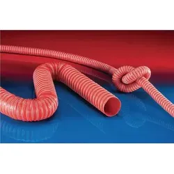 Flexibler Absaug- und Gebläseschlauch SIL 391 TWO ID 22mm AD 25mm 4m - Sanitärinstallation: Hitzebeständiger Schlauch für heiße und kalte Gase, ideal für Granulattrockner und Reinraumbelüftung, temperaturbeständig bis 260°C.