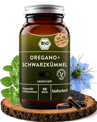 bioKontor Oregano & Schwarzkümmelöl Kapseln 90 Stück