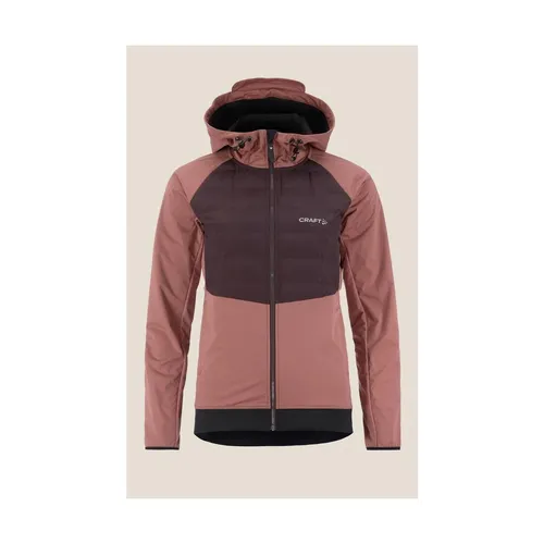 Craft ADV Pursuit Thermal Jacket für Damen - rose brown/dk plum (473499) XL - Langlaufjacke für Frauen mit leichter Polsterung für Wärme und Komfort, abnehmbarer Kapuze und atmungsaktivem 3L-Material, ideal für winterliche Outdoor-Aktivitäten.