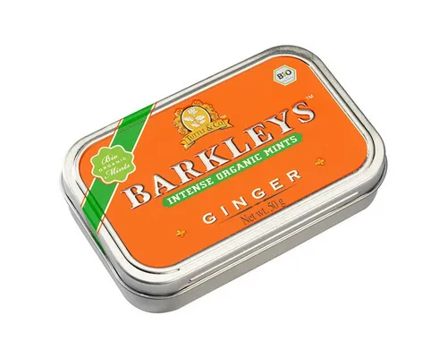 BARKLEYS Süßigkeit, Barkleys Bio Ginger Mints Pfefferminze mit Ingwergeschmack 50g