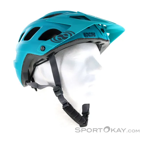 iXS Trail EVO Helm Lagoon M/L - Optimaler Schutz für All-Mountain - Fahrradhelm für All-Mountain und Trail Touren mit Inmould-Technologie, 22 Belüftungsöffnungen für hohe Luftzirkulation und verstellbarem Visier für maximalen Komfort und Sicherheit.