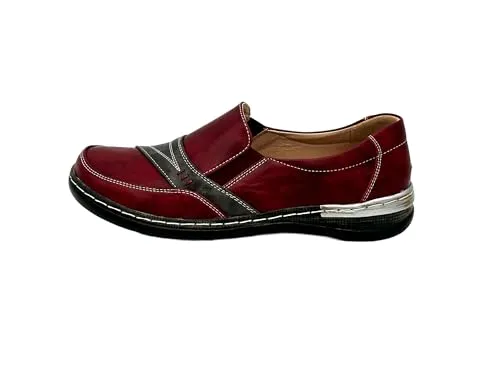 Nowaland Damen Bequeme Mokassins Slippers Slip on Halbschuhe Loafer (Rot, 41)
