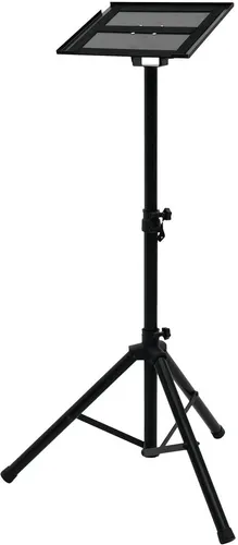 Omnitronic BST-2 Beamerstativ - Halterungen für Projektoren, höhenverstellbar von 90 bis 130 cm und ideal für Beamer oder Laptops. Hochwertige Ablagefläche und stufenlose Neigungsverstellung für optimale Nutzung.