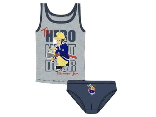 Feuerwehrmann Sam Unterwäsche Garnitur Set (grau/blau, 98)