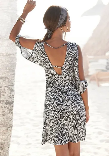 Vivance Jerseykleid mit Animalprint und V-Ausschnitt von Vivance