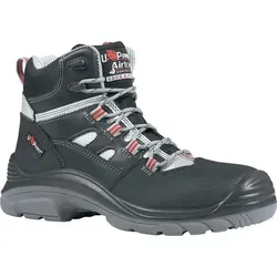 Sicherheitsstiefel Cross Gr. 41 schwarz/grau/rot - Metallfrei und Bequem - Arbeitsschuhe der Schutzklasse S3 SRC, komplett metallfrei, aus wasserabweisendem Glattleder mit atmungsaktiver Kunststoffkappe und durchtrittsicherer Sohle für optimalen Komfort und Sicherheit.