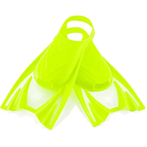 Aqua Speed leichte Kurzflossen Kinder | Kurze Trainingsflossen in Gelb, Gr. 30-34 (M) - FROG | Die idealen Schwimmflossen für Kinder, perfekt für Schwimmtraining und erste Wassererfahrungen! WEICH | Fußtaschen aus flexiblem TPR für höchsten Komfort und keine Hautirritationen. BUNT | Stylisches Design für mehr Spaß im Wasser.