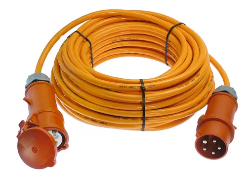 AS Schwabe CEE-Verlängerung 32A 25m H07BQ-F5G4 - Baustromversorgung, robuste CEE-Verlängerung für hohe Stromlasten, ideal für Bauprojekte und Veranstaltungen