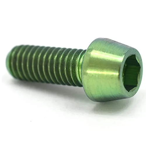 F26 Titan M6 Schraube DIN912 konisch für Fahrrad (grün, 16 Millimeter)
