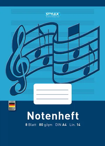 Notenhefte DIN A4 Schulheft Lineatur 14 3 von STYLEX
