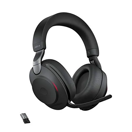 Jabra Evolve2 85 - Wireless PC Headset mit Noise Cancelling, UC-zertifiziert, 37 Stunden Akkulaufzeit und herausragender Soundqualität in Schwarz